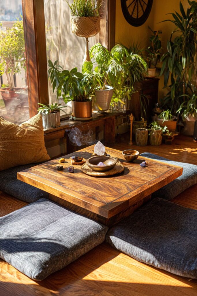 Meditative Corner with Spiritual Bohemian Elements