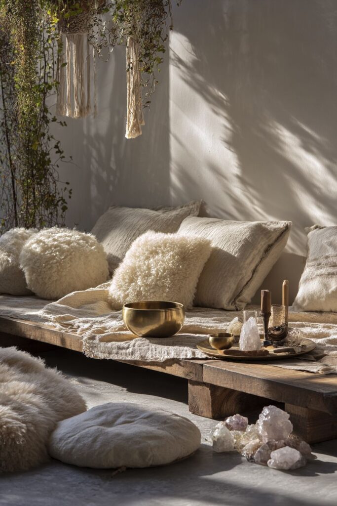 Meditative Corner with Spiritual Bohemian Elements