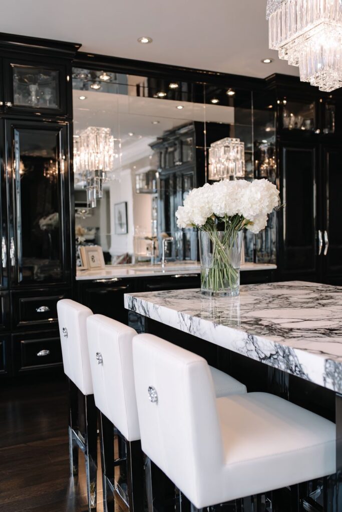Glamorous Hollywood Regency Kitchen