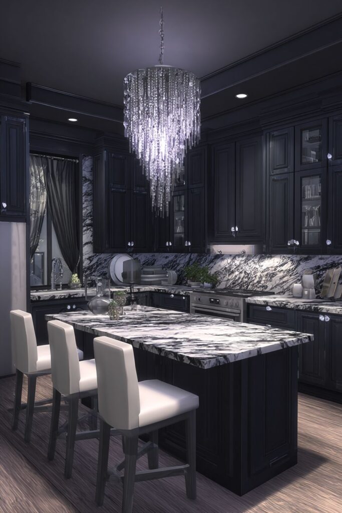 Glamorous Hollywood Regency Kitchen