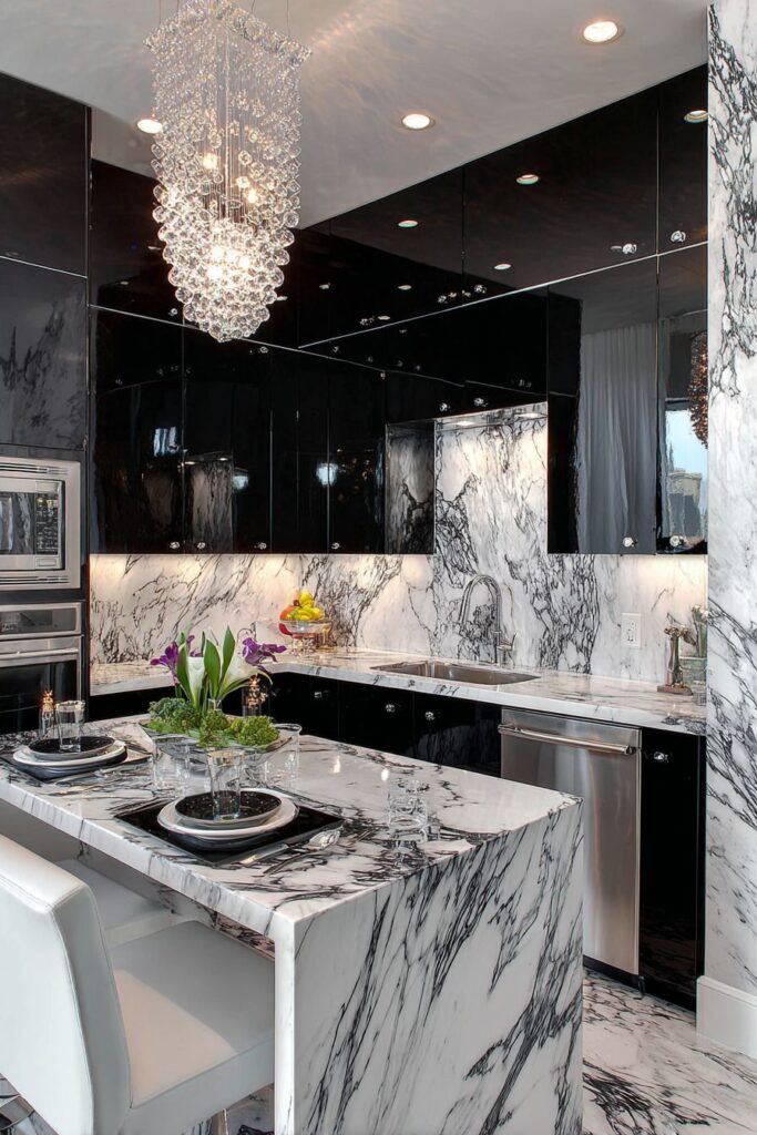 Glamorous Hollywood Regency Kitchen