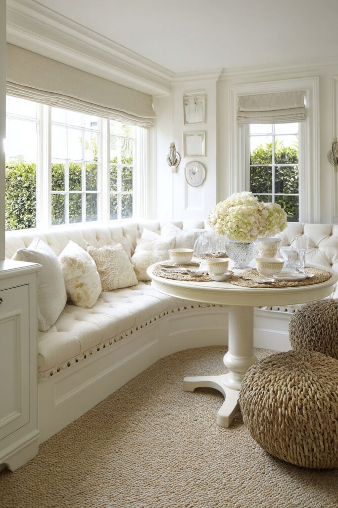 Intimate Cream Breakfast Nook with Built-in Seating