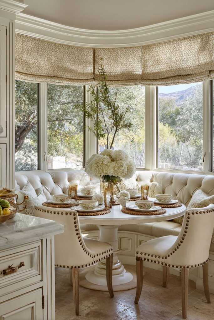 Intimate Cream Breakfast Nook with Built-in Seating