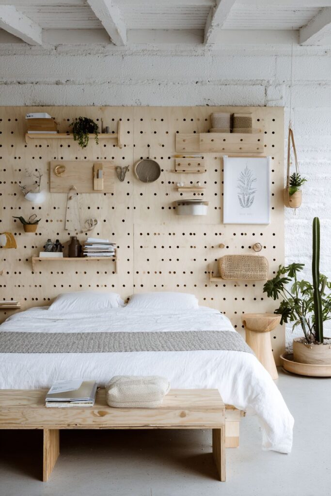 Pegboard Wall System for Adaptable Storage Flexibility