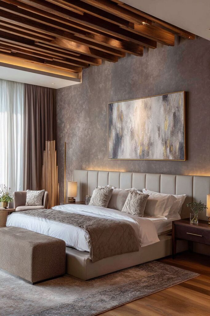 Warm Wooden Slat Sophistication