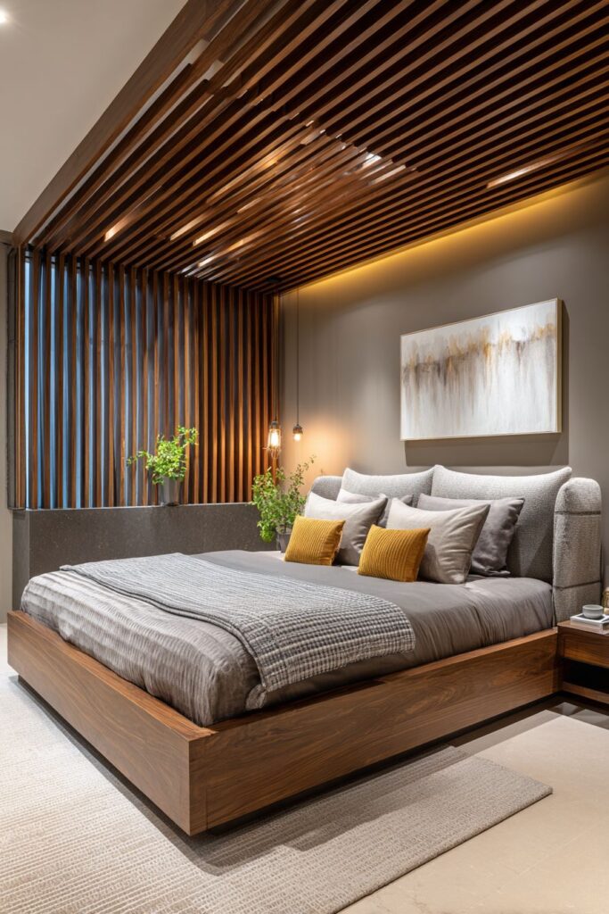 Warm Wooden Slat Sophistication