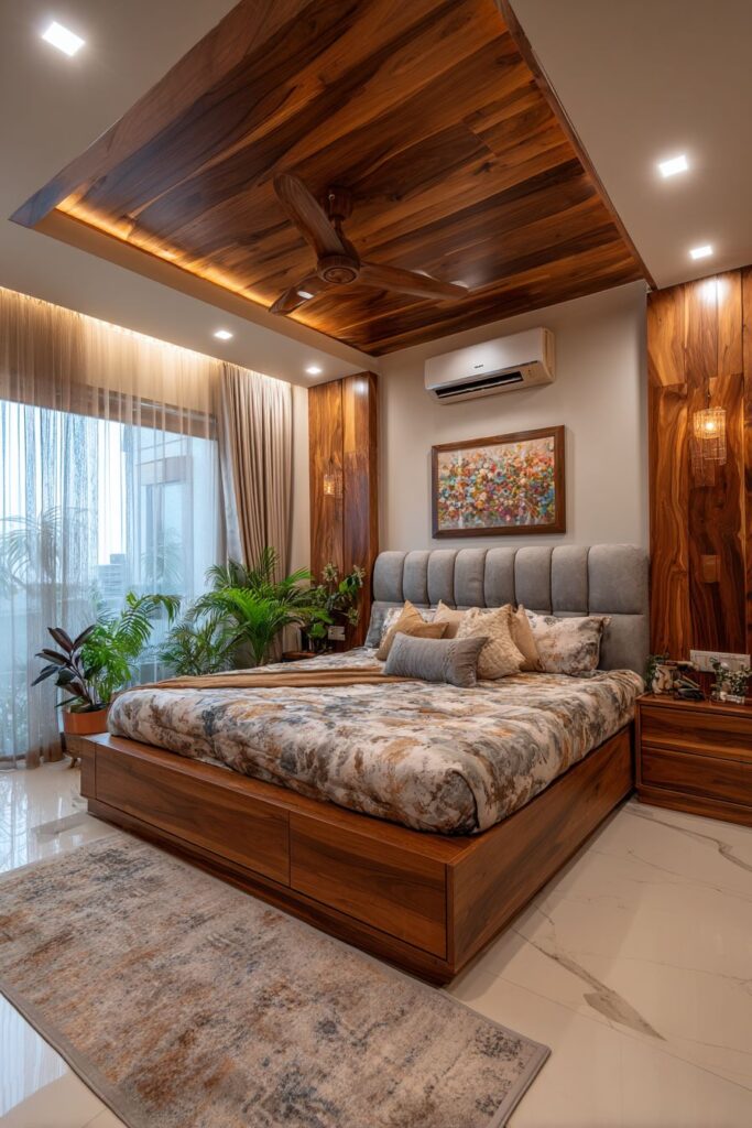 Warm Wooden Slat Sophistication