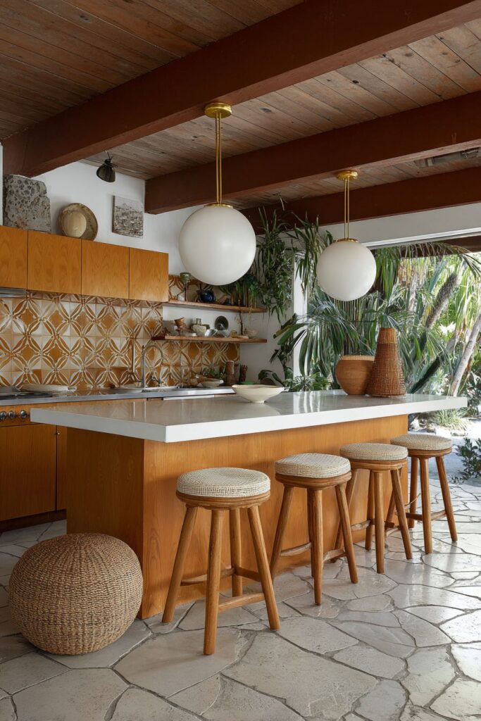 Geometric Harmony with Earth-Toned Backsplash