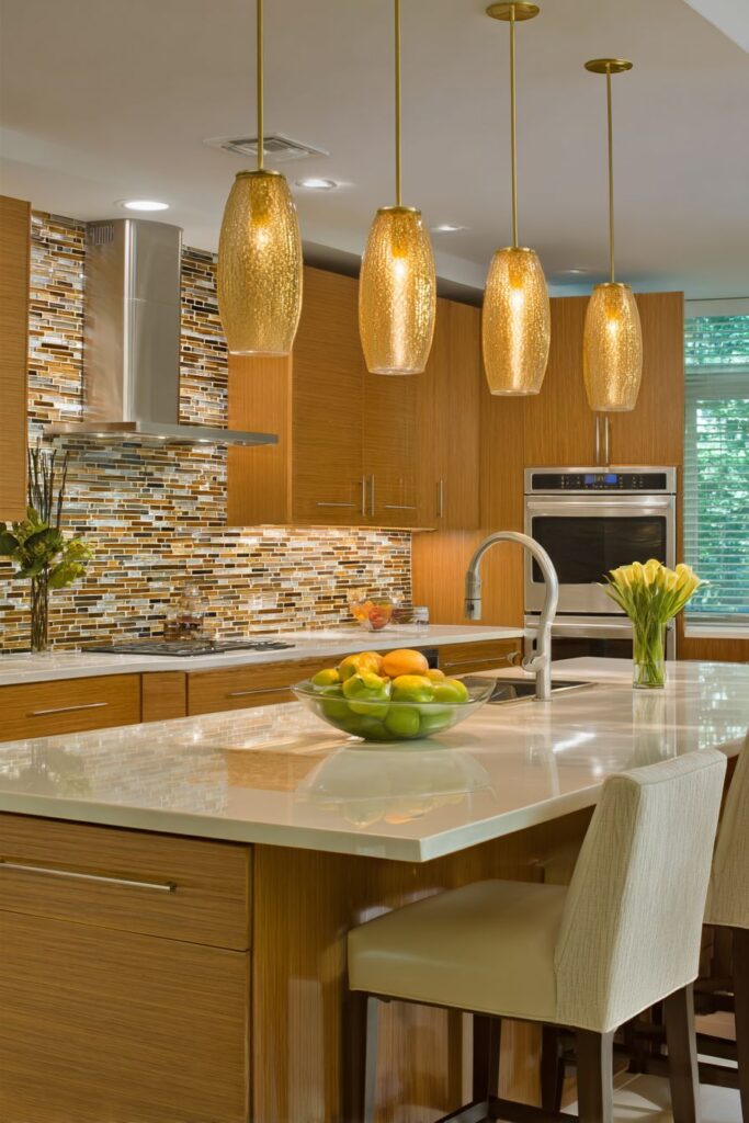Geometric Harmony with Earth-Toned Backsplash