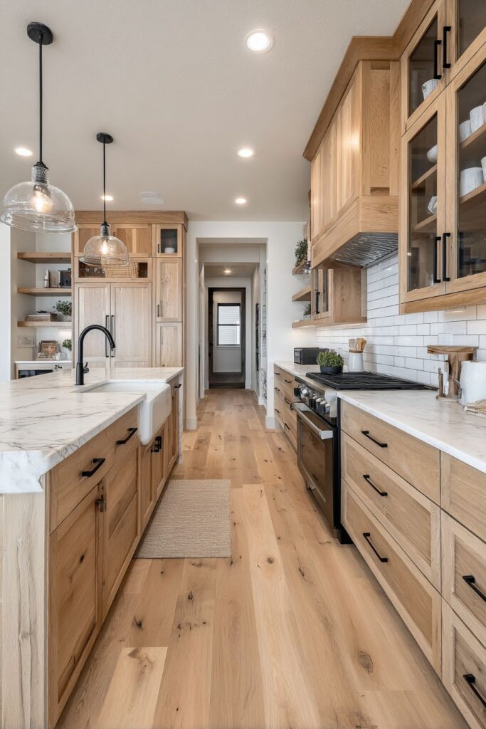 Modern Farmhouse Light Oak Kitchen Cabinets