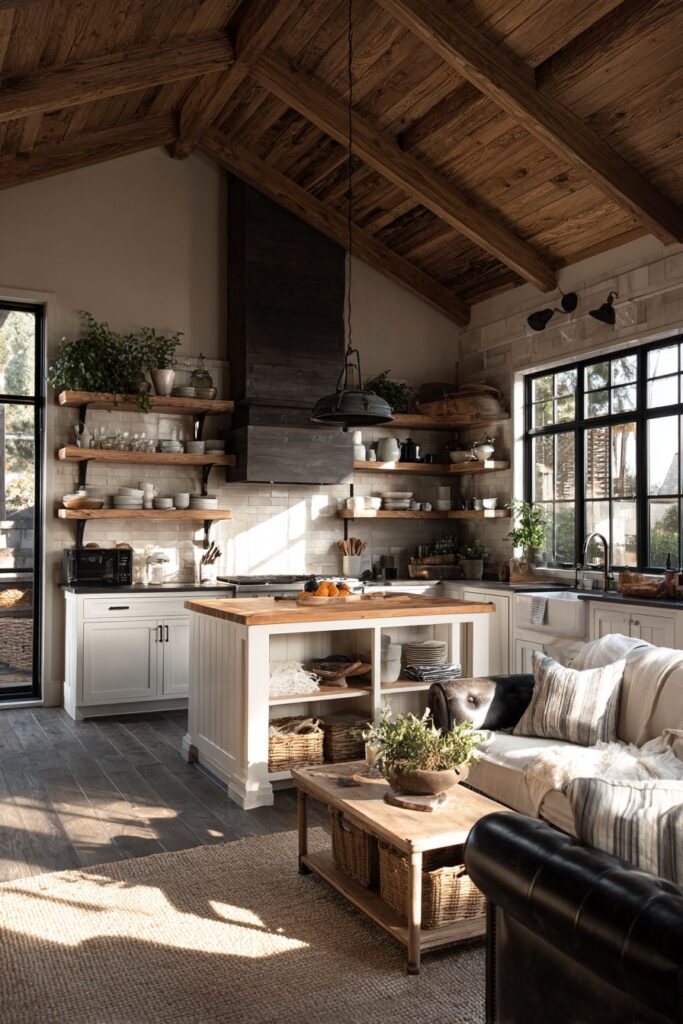 Rustic Farmhouse Charm with Exposed Beams