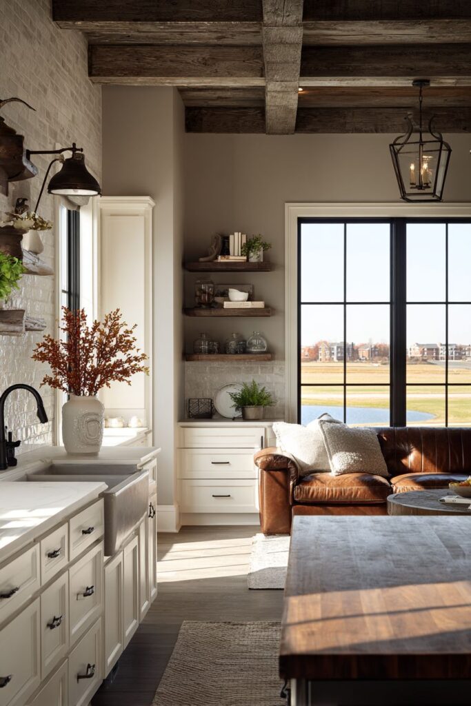 Rustic Farmhouse Charm with Exposed Beams