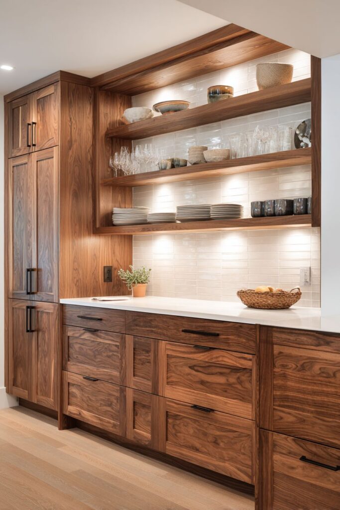 Transitional Elegance with Chocolate Walnut Finishes