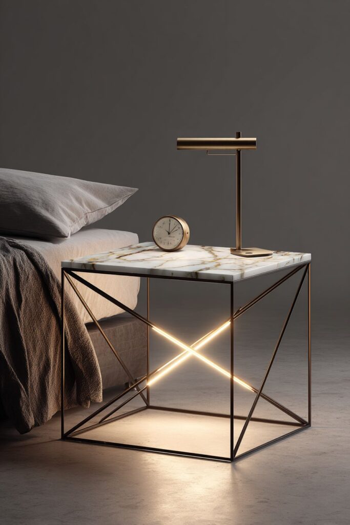 High-Tech Modern Geometric Nightstand