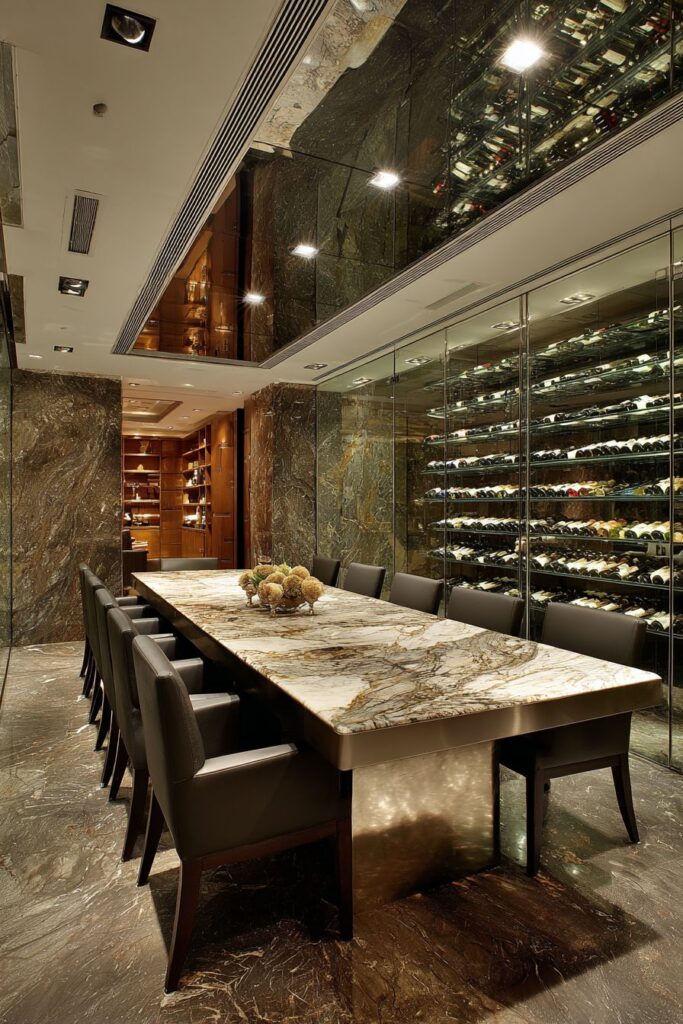 Contemporary Formal Dining with Sophisticated Materials