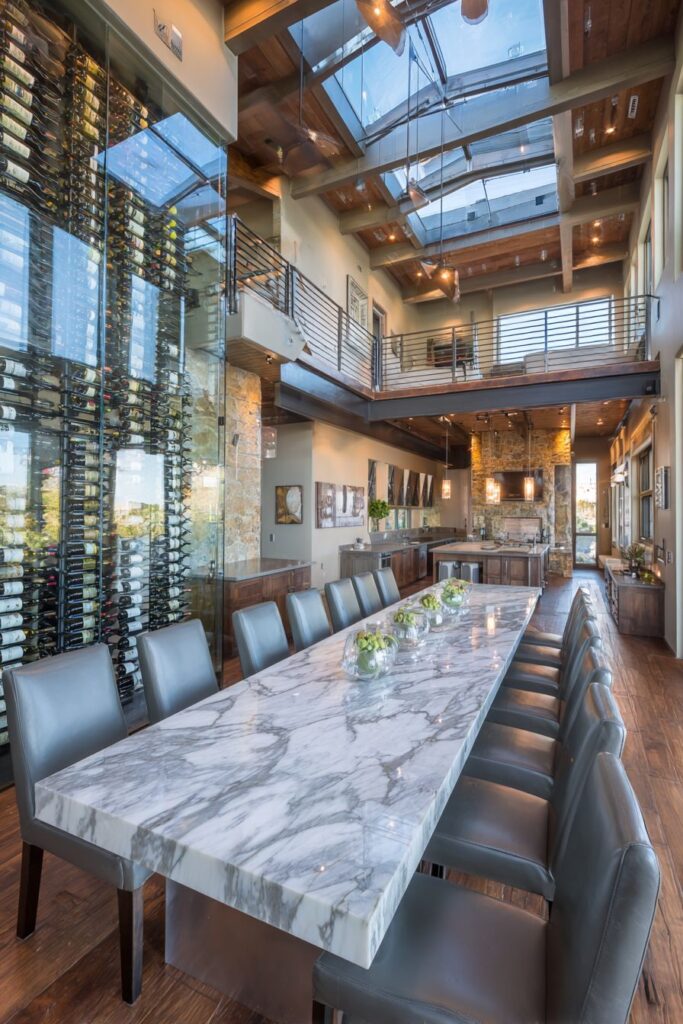 Contemporary Formal Dining with Sophisticated Materials