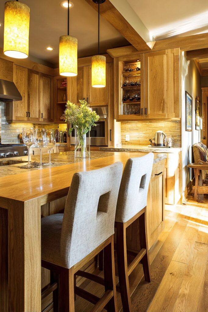 Pass-Through Oak Kitchen Connection