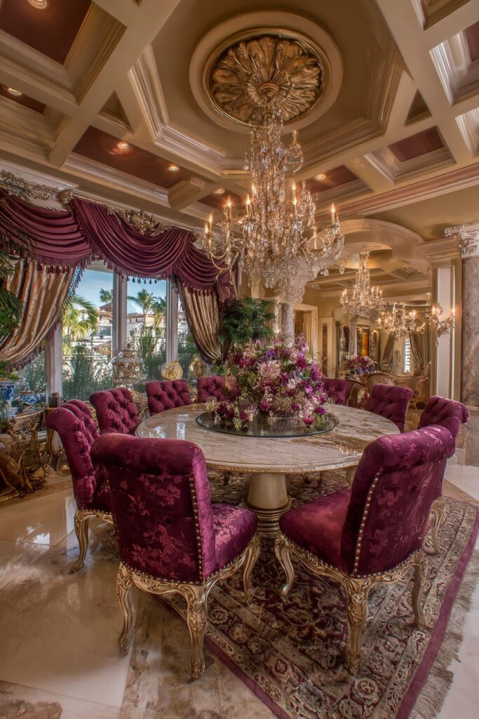 Luxury Marble and Burgundy Opulence