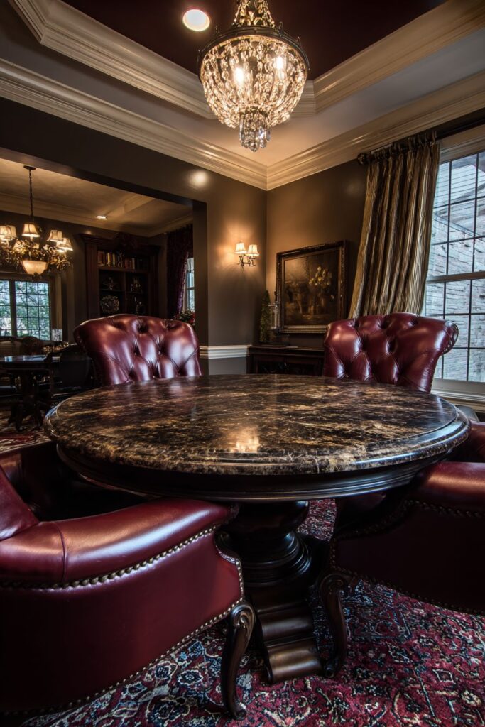 Luxury Marble and Burgundy Opulence