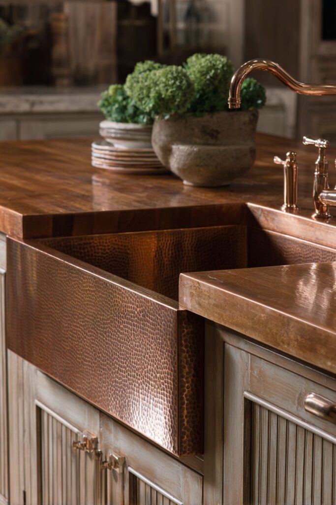 Authentic Copper Sink Character