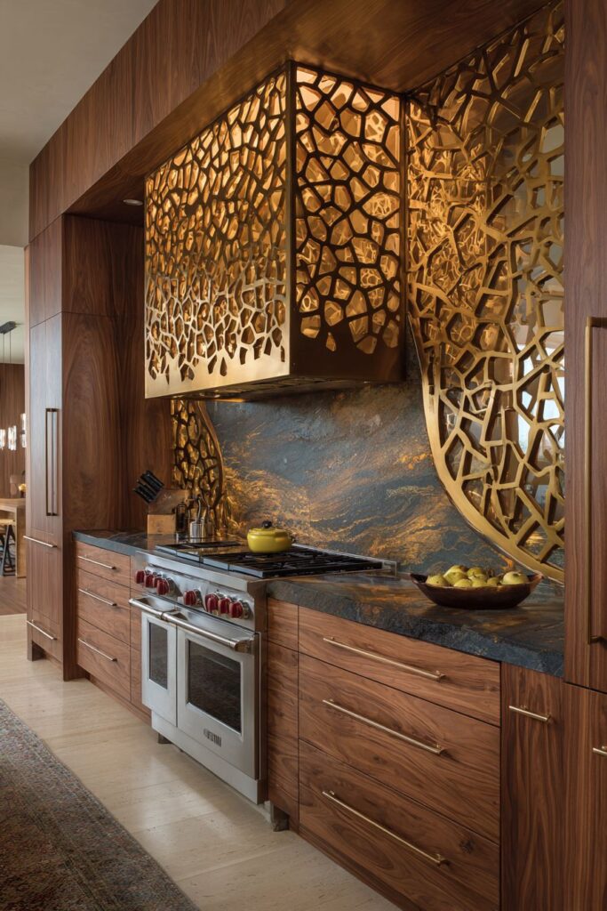 Statement Hood with Geometric Metalwork