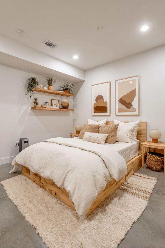 Scandinavian-Inspired Basement Bedroom Retreat