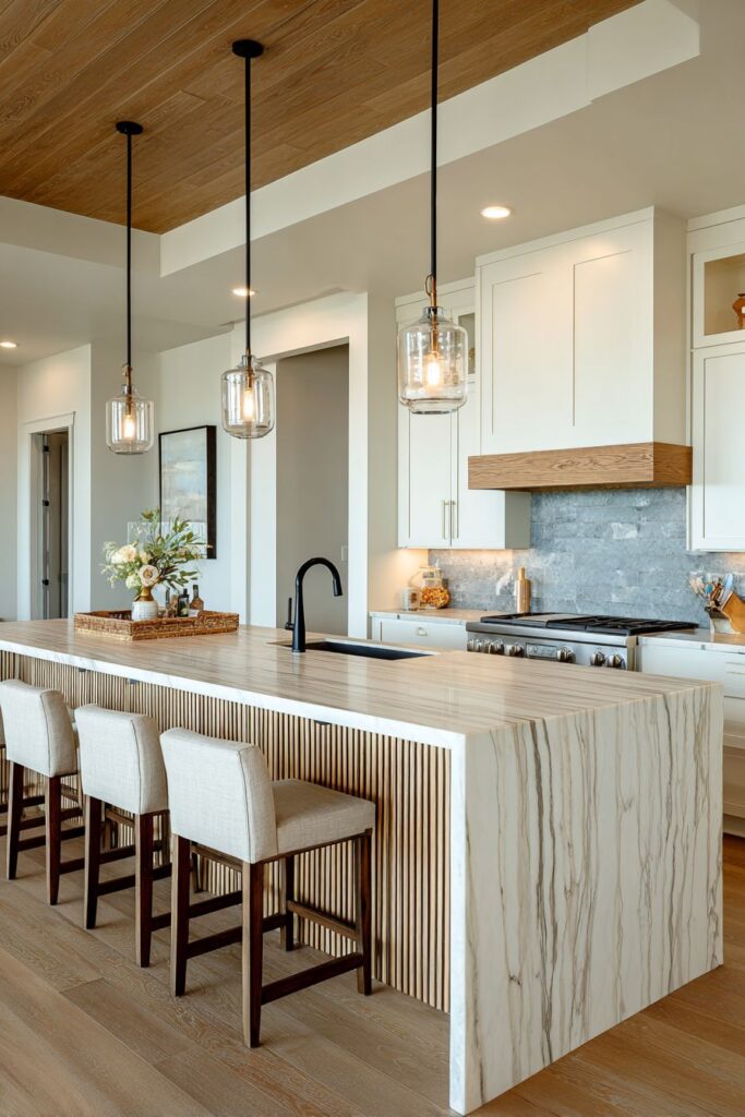 Luxurious Cream Marble Island Centerpiece