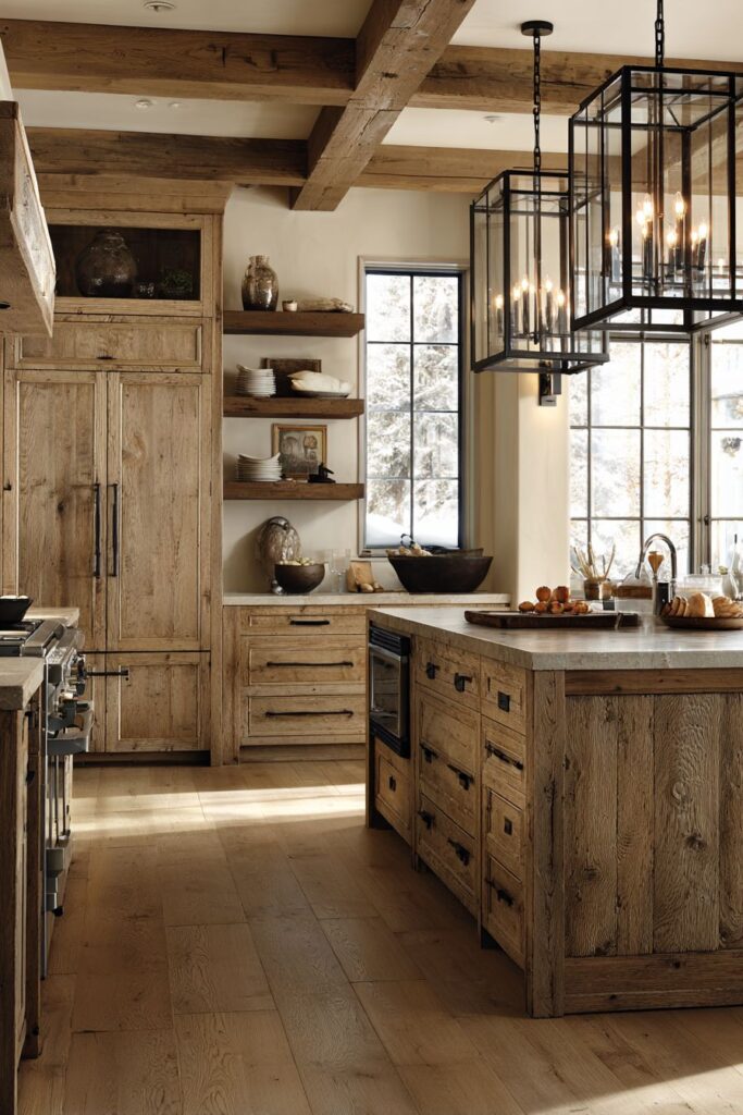 Rustic Weathered Oak Kitchen Cabinets