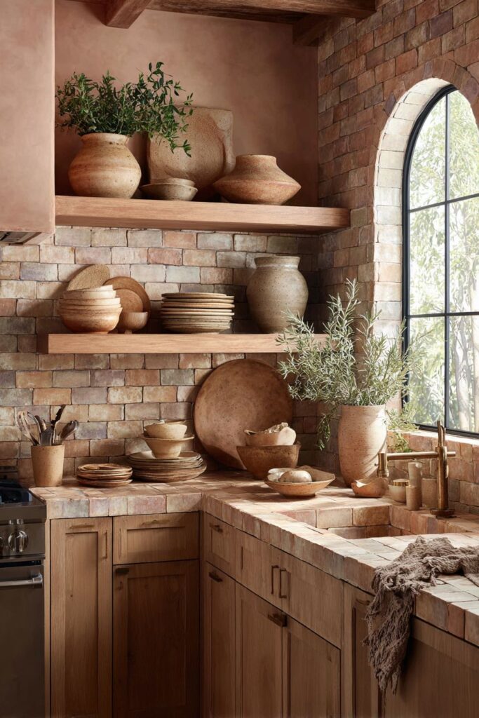 Handcrafted Cream Ceramic Backsplash Beauty