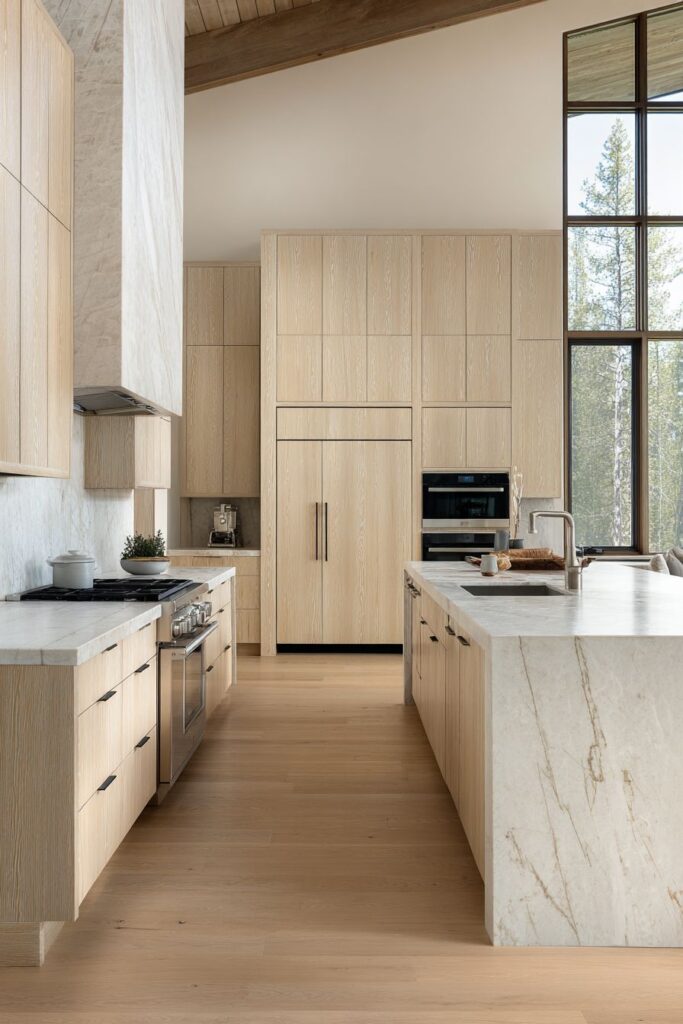 Scandinavian Bleached Oak Kitchen Cabinets
