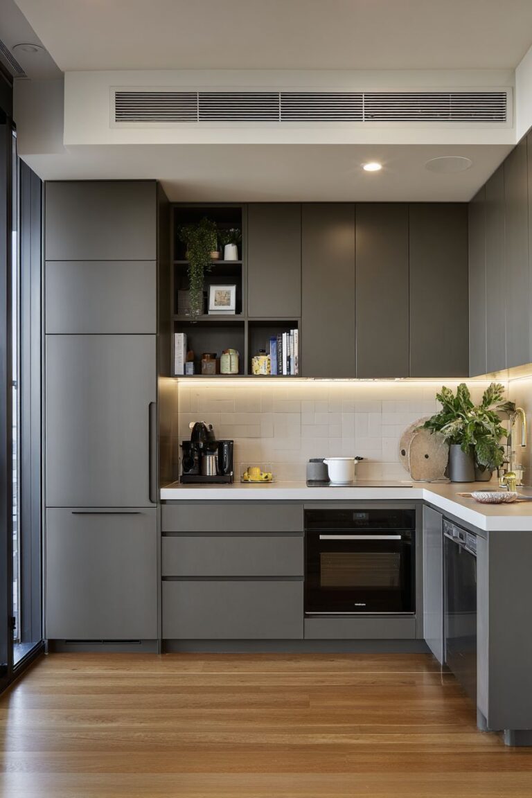 Grey kitchen cabinets