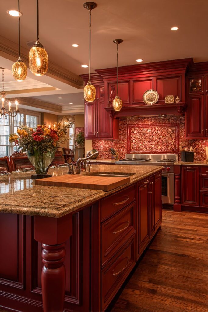 Traditional Red Mahogany Sophistication