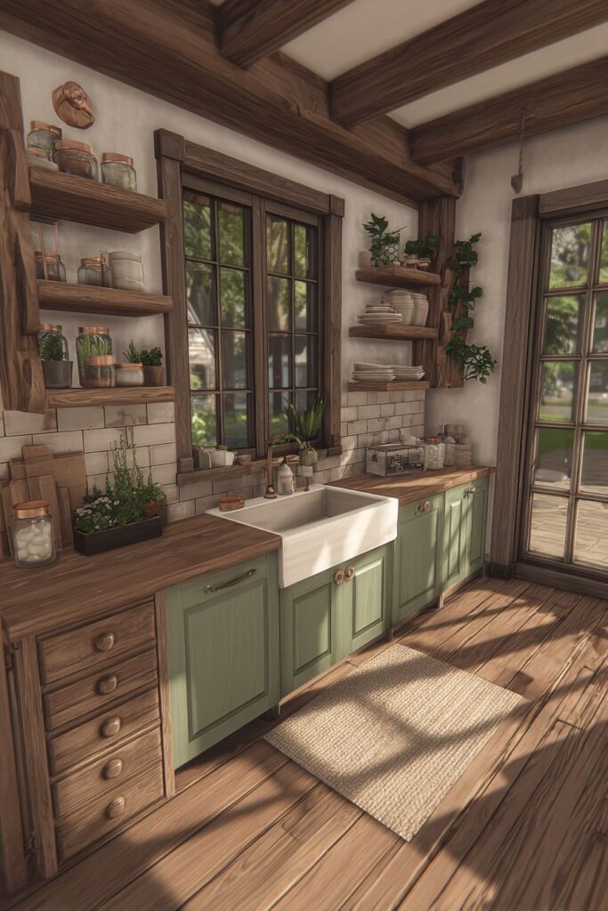 Rustic Reclaimed Wood Charm Kitchen