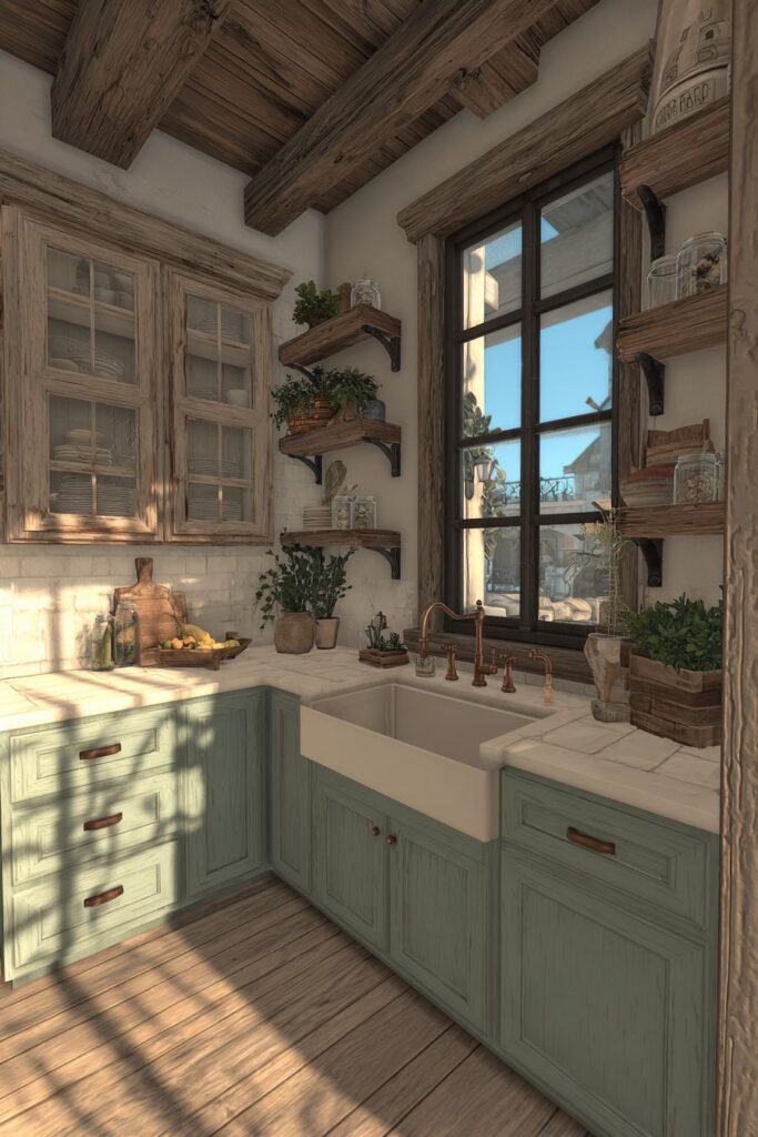 Rustic Reclaimed Wood Charm Kitchen