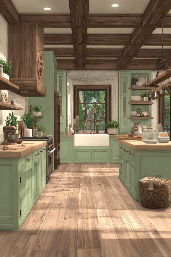 Rustic Reclaimed Wood Charm Kitchen