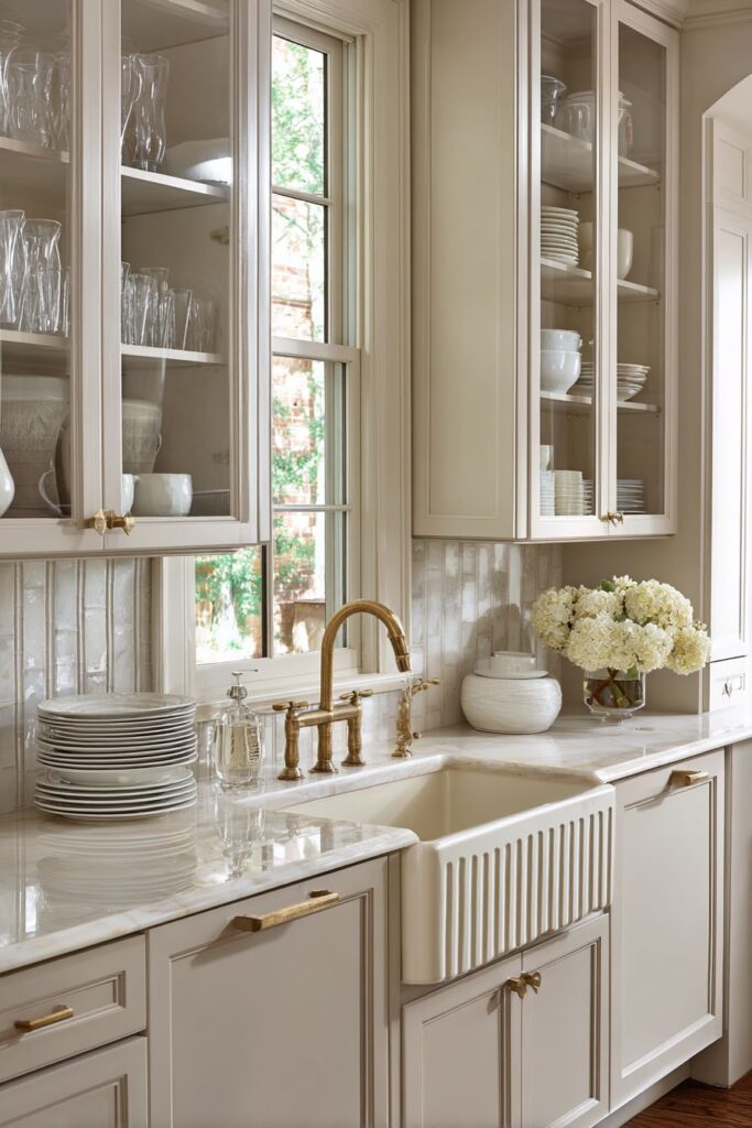 Elegant Cream Farmhouse Sink Statement