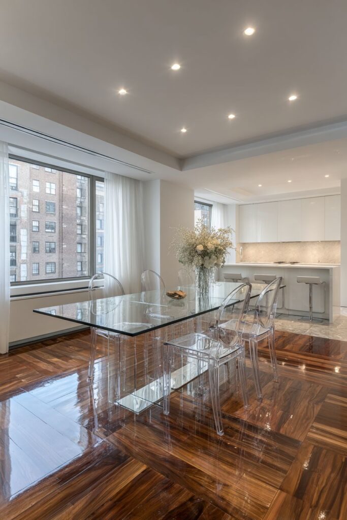 Modern Glass and Chrome Transparency