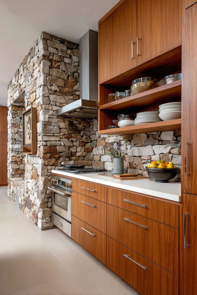 Dramatic Stone Accent with Integrated Hood Design