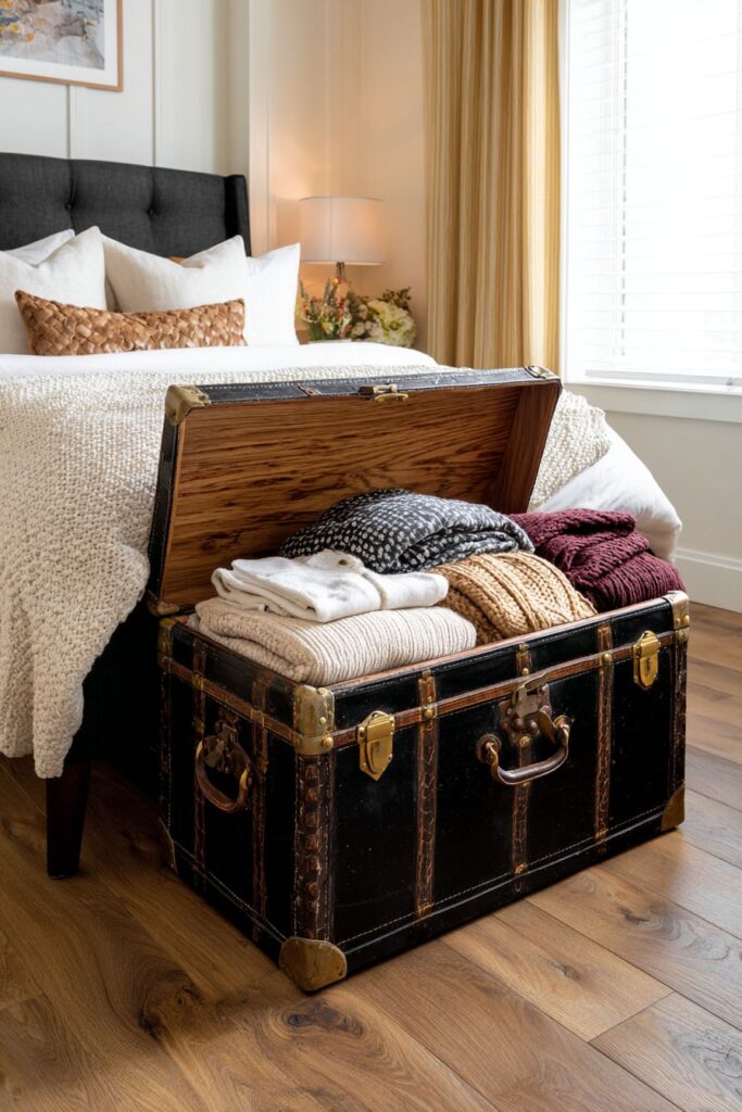 Vintage Trunk Storage for Character and Functionality