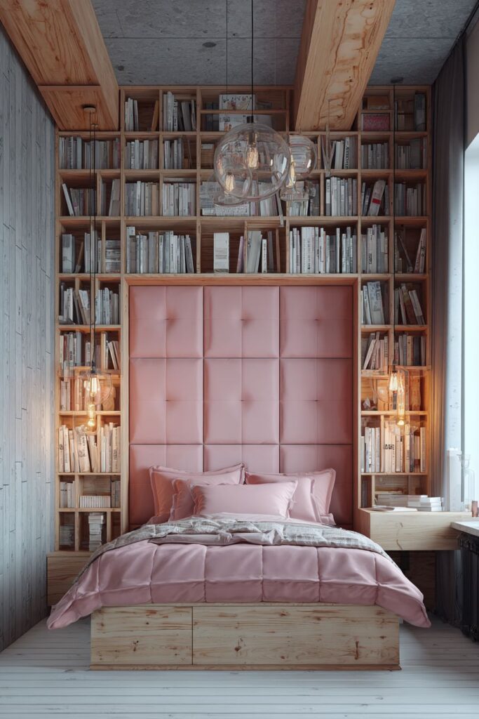 Tall Headboard Storage Solution