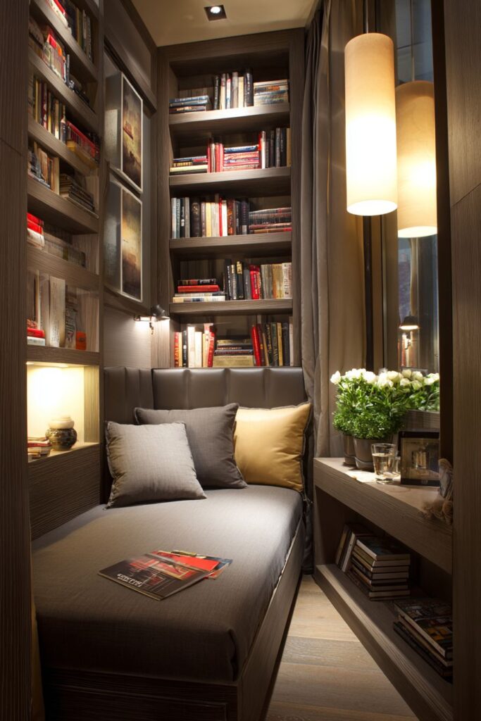 Tall Headboard Storage Solution