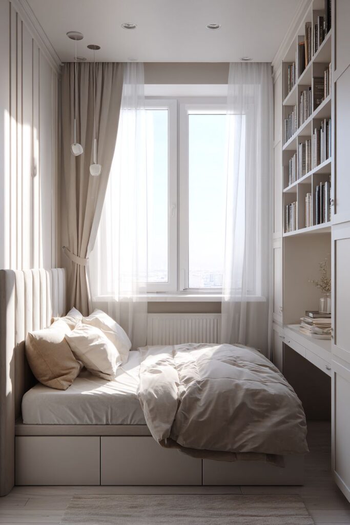 Tall Headboard Storage Solution