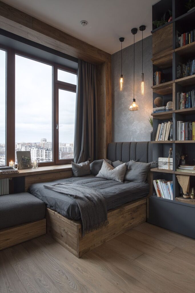 Tall Headboard Storage Solution