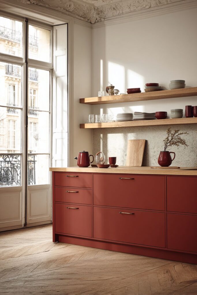 Red Peninsula with Waterfall Edge