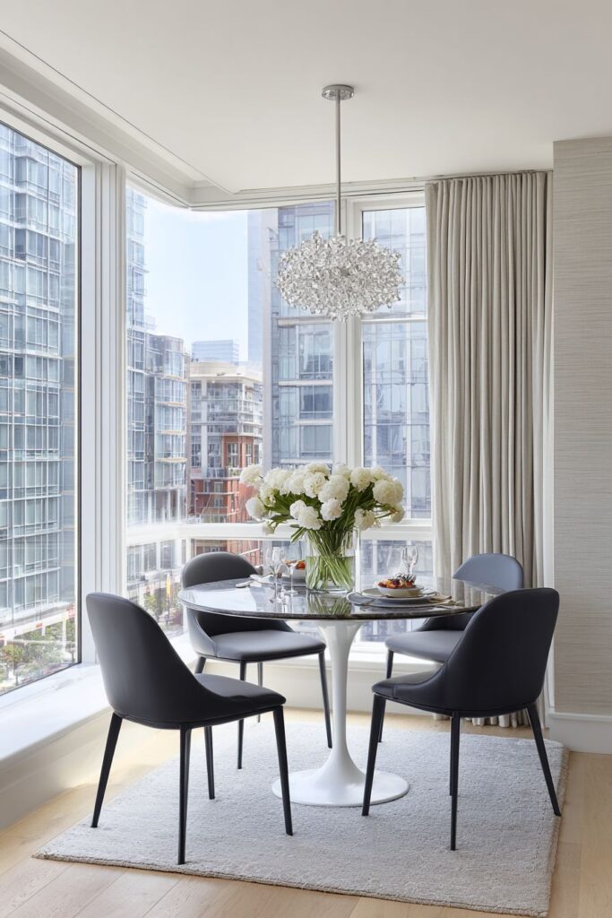 Contemporary Glass and Chrome Glamour