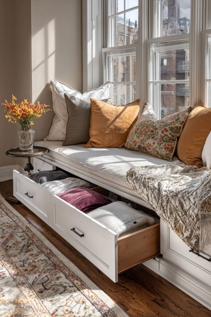 Window Seat Storage for Multi-Functional Comfort