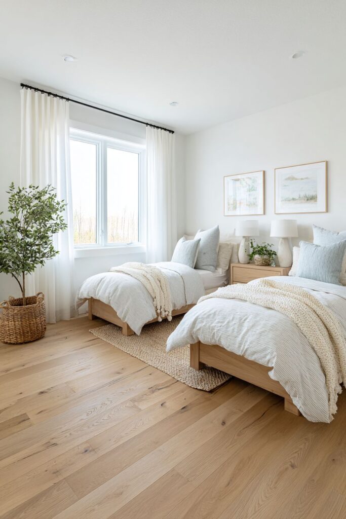 BRIGHT SCANDINAVIAN-INSPIRED TWIN BED SANCTUARY