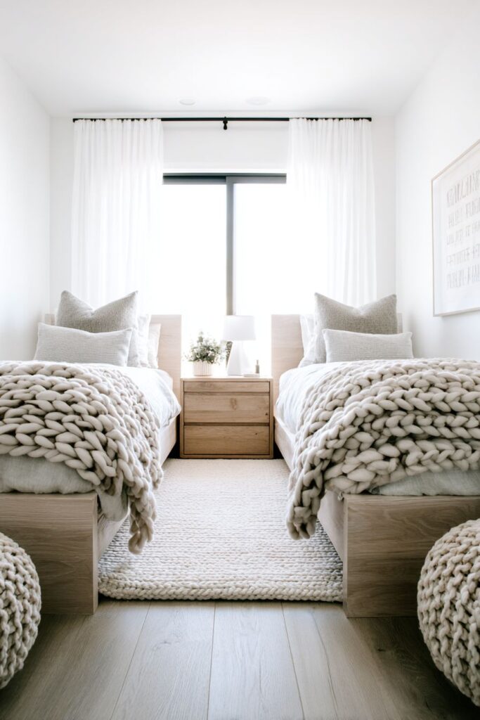 BRIGHT SCANDINAVIAN-INSPIRED TWIN BED SANCTUARY