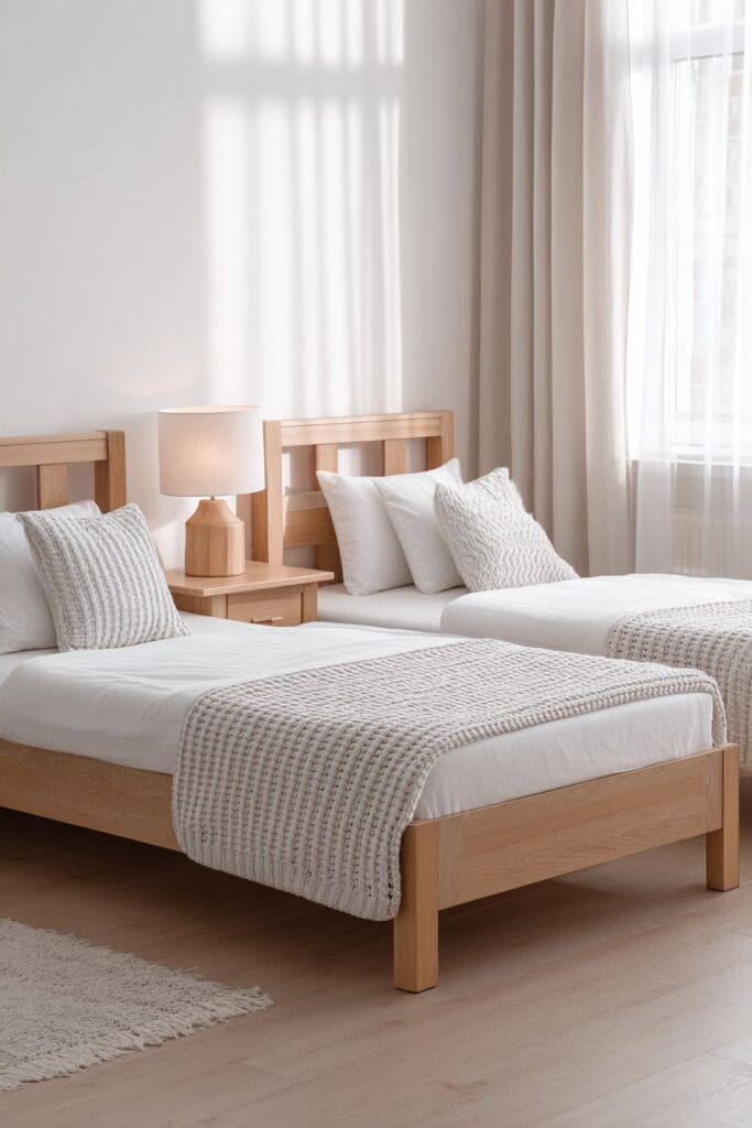 BRIGHT SCANDINAVIAN-INSPIRED TWIN BED SANCTUARY