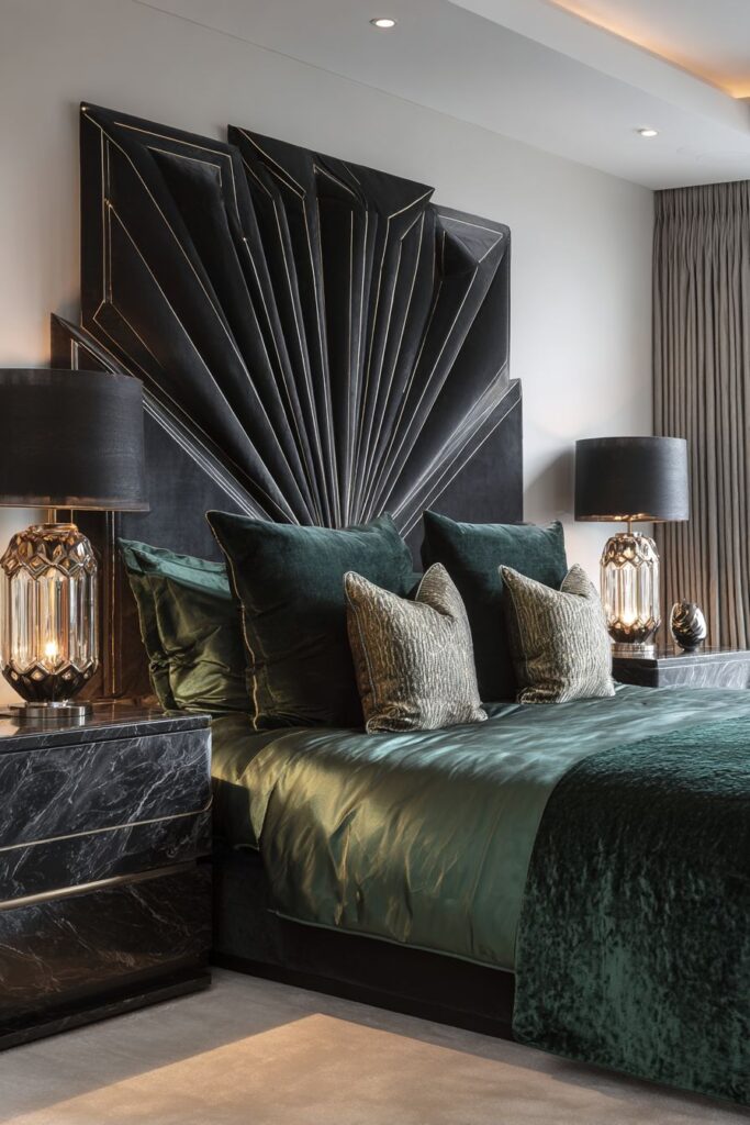 Dramatic Black Velvet and Brass Elegance
